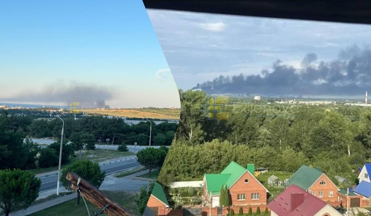 Стовпи диму над НПЗ «Газпромнефтехім Салават» у Салаваті після атаки дронів 14 липня 2026 року